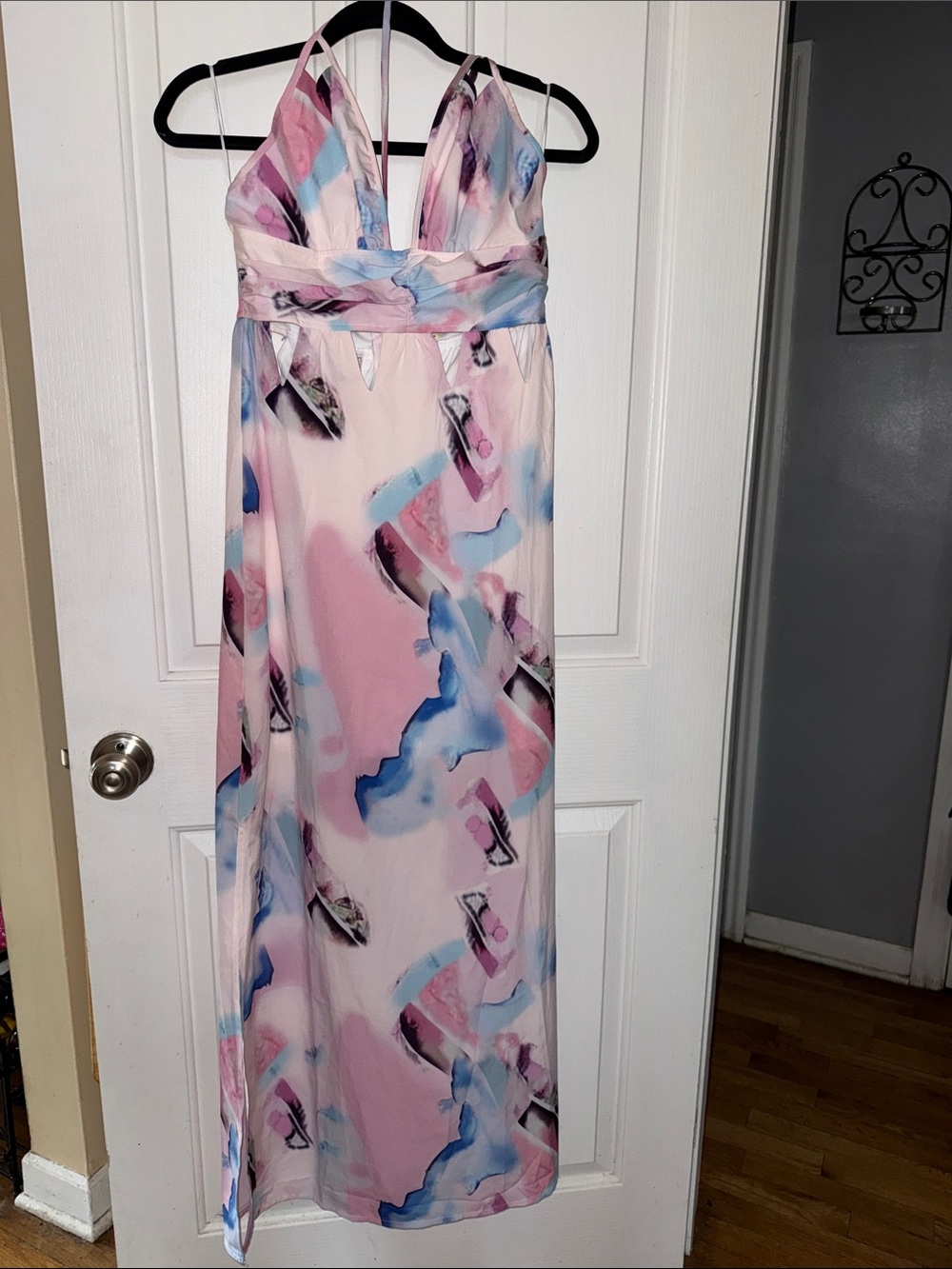T&C Los Angeles size M Pastel Watercolor Maxi Dress - Pink & Blue